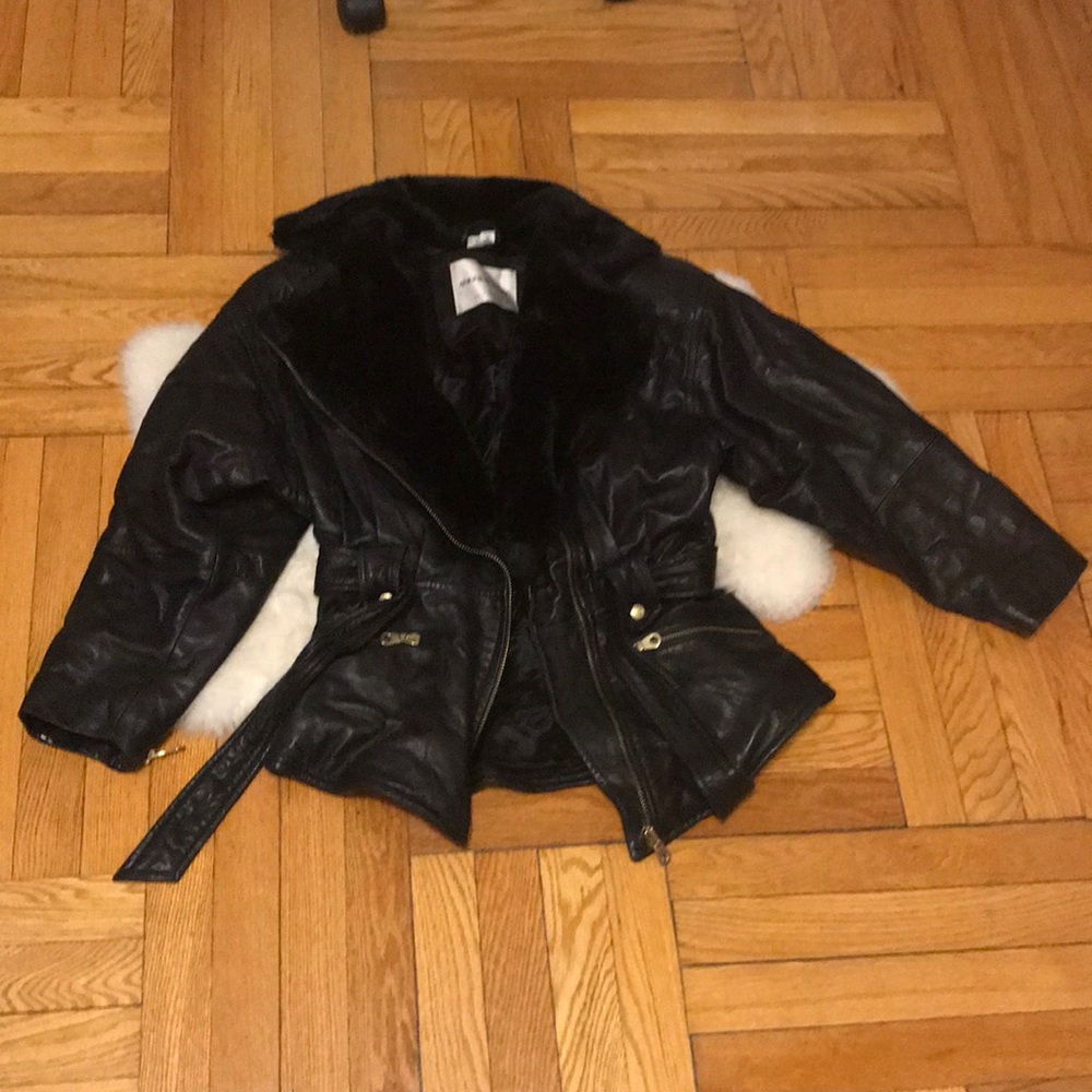 Andrew Marc Genuine Leather Jacket 80s Style